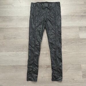 David Lerner Vegan Leather Leggings Women XL Black Moto Seamed High Rise